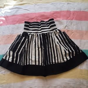 Striped Full Skirt with Pockets